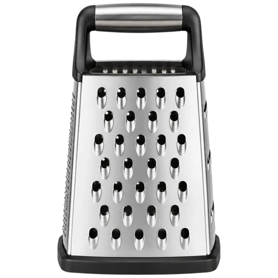 Antre Stainless Steel Box Grater with Black Handle