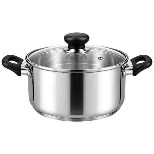 Antre Stainless Steel Cooking Pot with Glass Lid Handles