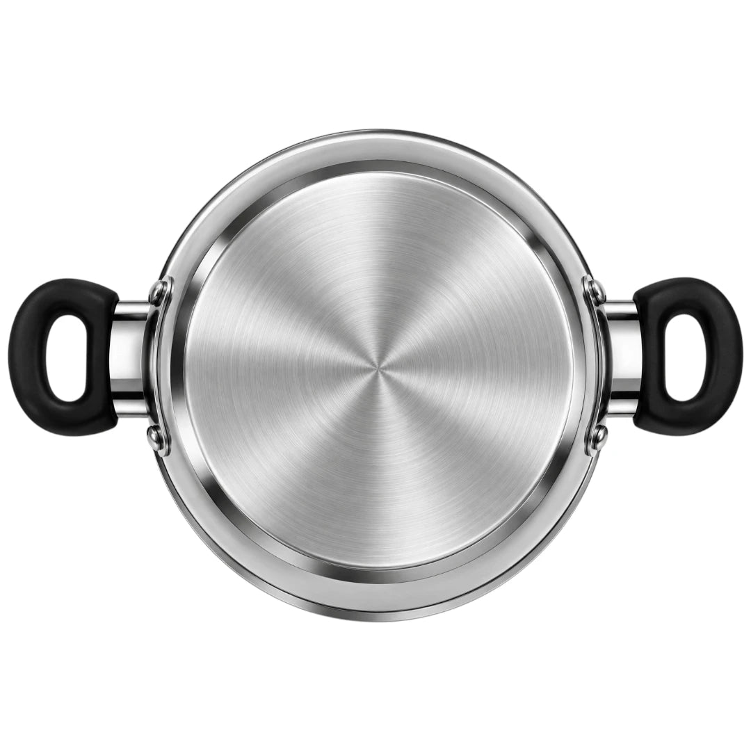 Antre Stainless Steel Cooking Pot with Glass Lid Handles